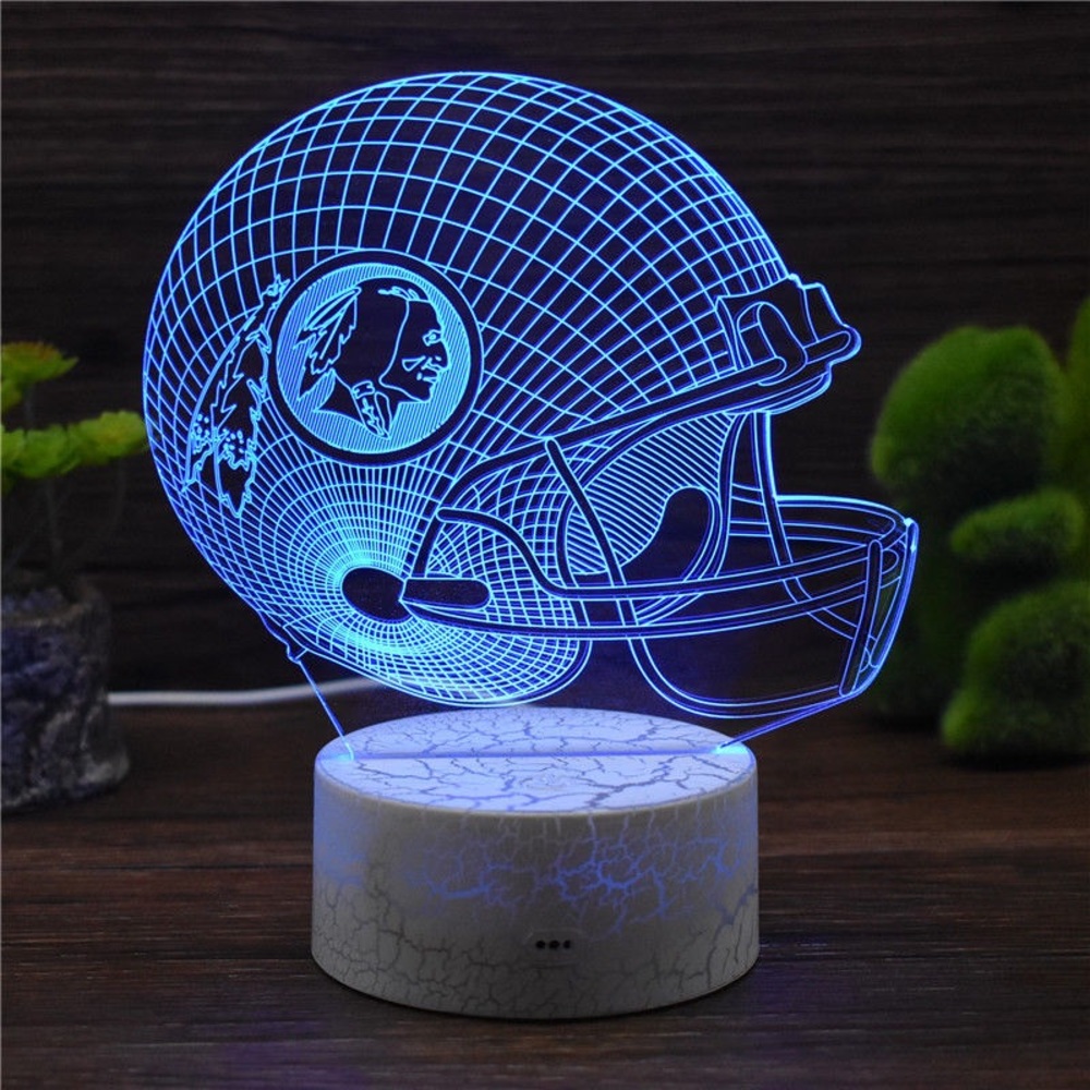 3D Lamp Illusion Redskin Football Team Lamp - Picture 2 of 4